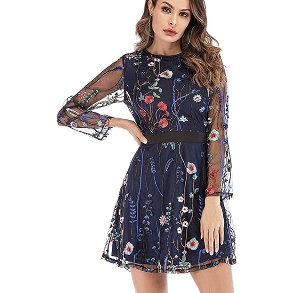 Never Worn Floral Embroidered Dress - Picture 1 of 4